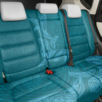 Hawaiian Monk Seal and Whale Back Car Seat Cover Kakau Tribal Pattern Teal Color