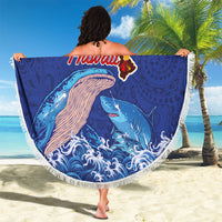 Hawaiian Sea Animals Beach Blanket Whales Shark and Turtle Guardians with Tribal Pattern LT03 - Polynesian Pride