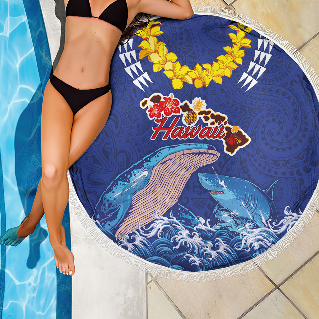 Hawaiian Sea Animals Beach Blanket Whales Shark and Turtle Guardians with Tribal Pattern LT03 - Polynesian Pride
