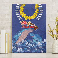 Hawaiian Sea Animals Canvas Wall Art Whales Shark and Turtle Guardians with Tribal Pattern