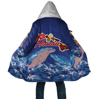 Hawaiian Sea Animals Cloak Whales Shark and Turtle Guardians with Tribal Pattern LT03 Unisex Blue - Polynesian Pride