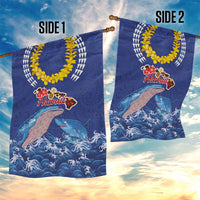 Hawaiian Sea Animals Garden Flag Whales Shark and Turtle Guardians with Tribal Pattern