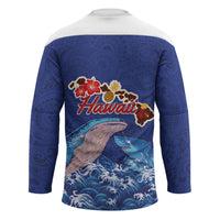 Hawaiian Sea Animals Hockey Jersey Whales Shark and Turtle Guardians with Tribal Pattern