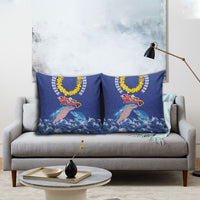 Hawaiian Sea Animals Pillow Cover Whales Shark and Turtle Guardians with Tribal Pattern LT03 - Polynesian Pride