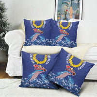 Hawaiian Sea Animals Pillow Cover Whales Shark and Turtle Guardians with Tribal Pattern LT03 - Polynesian Pride