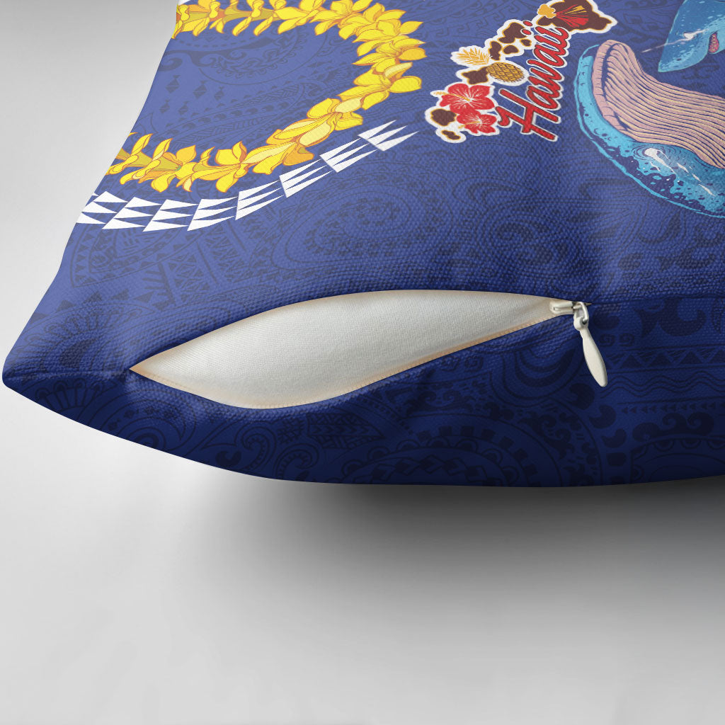 Hawaiian Sea Animals Pillow Cover Whales Shark and Turtle Guardians with Tribal Pattern LT03 - Polynesian Pride