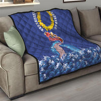 Hawaiian Sea Animals Quilt Whales Shark and Turtle Guardians with Tribal Pattern