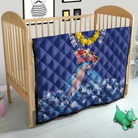 Hawaiian Sea Animals Quilt Whales Shark and Turtle Guardians with Tribal Pattern