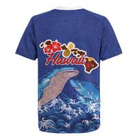 Hawaiian Sea Animals Rugby Jersey Whales Shark and Turtle Guardians with Tribal Pattern