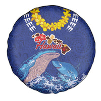 Hawaiian Sea Animals Spare Tire Cover Whales Shark and Turtle Guardians with Tribal Pattern