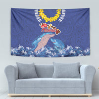 Hawaiian Sea Animals Tapestry Whales Shark and Turtle Guardians with Tribal Pattern LT03 - Polynesian Pride