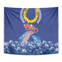 Hawaiian Sea Animals Tapestry Whales Shark and Turtle Guardians with Tribal Pattern LT03 - Polynesian Pride