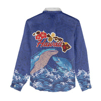 Hawaiian Sea Animals Women Casual Shirt Whales Shark and Turtle Guardians with Tribal Pattern LT03 - Polynesian Pride