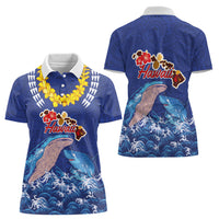 Hawaiian Sea Animals Women Polo Shirt Whales Shark and Turtle Guardians with Tribal Pattern LT03 - Polynesian Pride