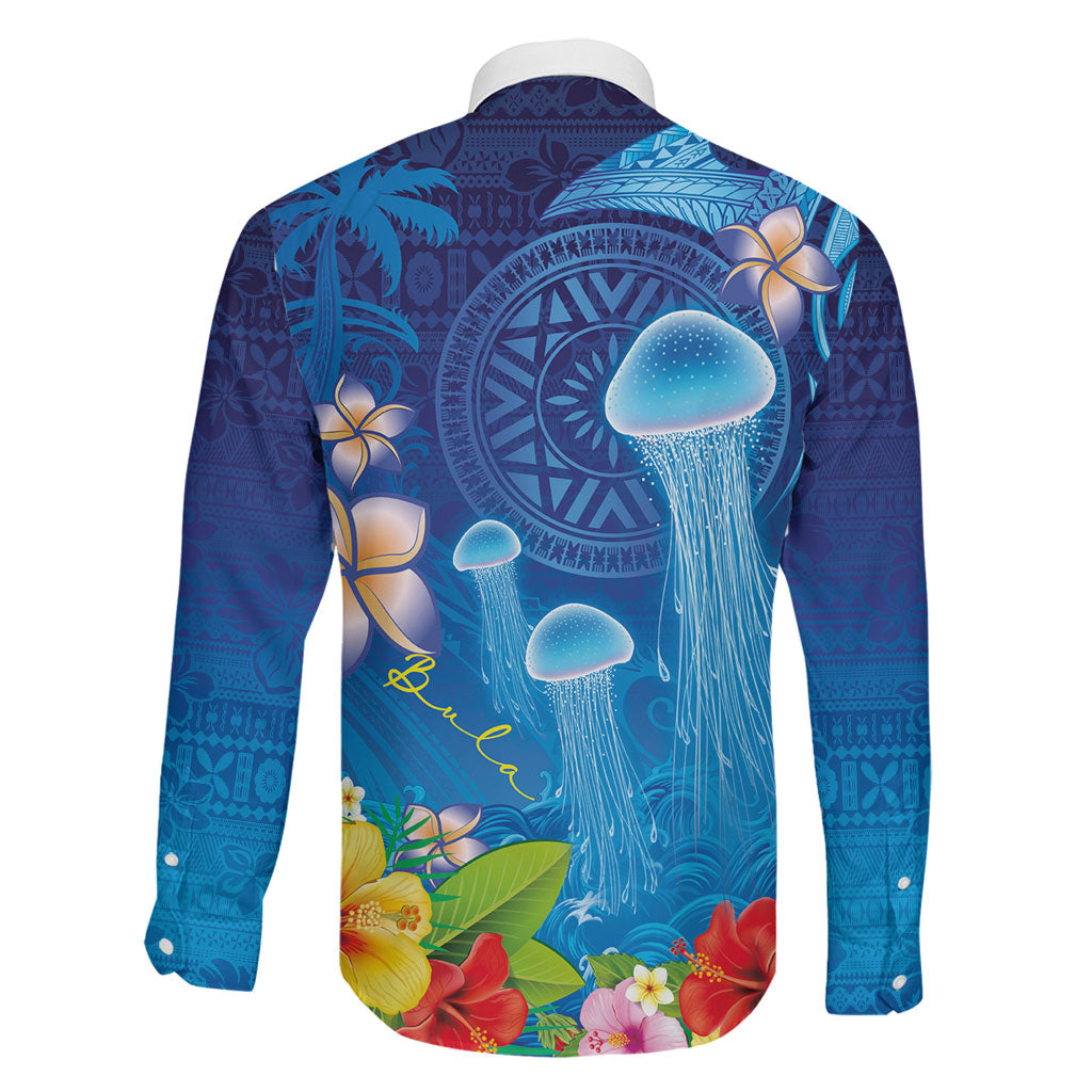 Fiji Jellyfish Family Matching Summer Maxi Dress and Hawaiian Shirt Tapa Patterns and Hibiscus Sea Vibe LT03 - Polynesian Pride