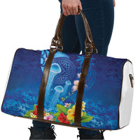 Fiji Jellyfish Travel Bag Tapa Patterns and Hibiscus Sea Vibe LT03 - Polynesian Pride