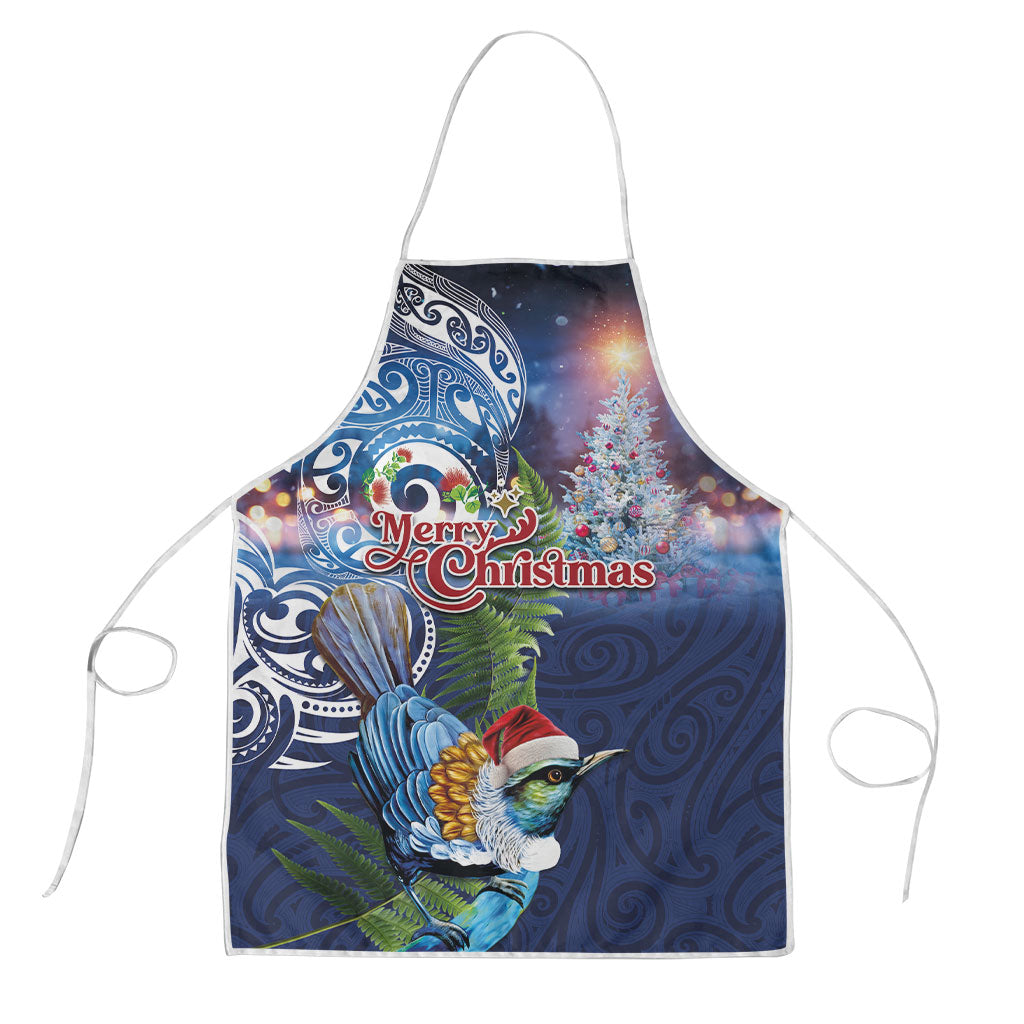 New Zealand Merry Christmas Apron Maori Tribal Pattern with Xmas Tui Bird