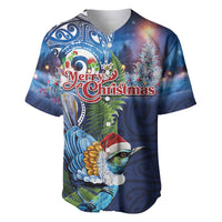 New Zealand Merry Christmas Baseball Jersey Maori Tribal Pattern with Xmas Tui Bird LT03 Multicolor - Polynesian Pride