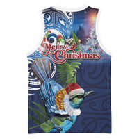 New Zealand Merry Christmas Basketball Jersey Maori Tribal Pattern with Xmas Tui Bird LT03 - Polynesian Pride