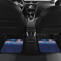 New Zealand Merry Christmas Car Mats Maori Tribal Pattern with Xmas Tui Bird LT03 Set 2pcs - Back Multicolor - Polynesian Pride
