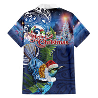 New Zealand Merry Christmas Family Matching Mermaid Dress and Hawaiian Shirt Maori Tribal Pattern with Xmas Tui Bird LT03 - Polynesian Pride