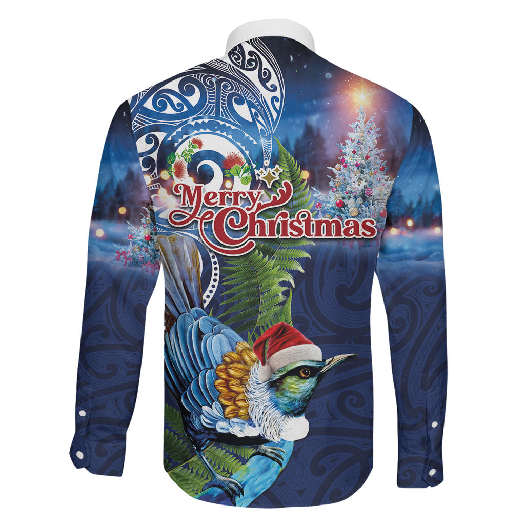 New Zealand Merry Christmas Family Matching Puletasi and Hawaiian Shirt Maori Tribal Pattern with Xmas Tui Bird LT03 - Polynesian Pride
