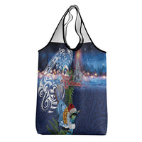 New Zealand Merry Christmas Grocery Bag Maori Tribal Pattern with Xmas Tui Bird LT03 - Polynesian Pride