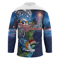 New Zealand Merry Christmas Hockey Jersey Maori Tribal Pattern with Xmas Tui Bird LT03 - Polynesian Pride