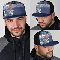 New Zealand Merry Christmas Mesh Trucker Cap Maori Tribal Pattern with Xmas Tui Bird