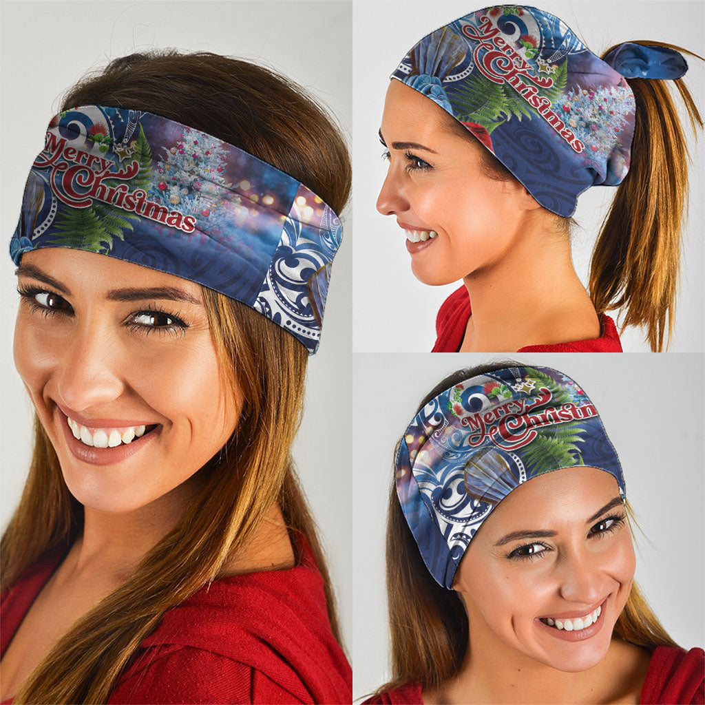 New Zealand Merry Christmas Neck Gaiter Maori Tribal Pattern with Xmas Tui Bird LT03 - Polynesian Pride