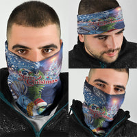 New Zealand Merry Christmas Neck Gaiter Maori Tribal Pattern with Xmas Tui Bird LT03 - Polynesian Pride