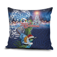 New Zealand Merry Christmas Pillow Cover Maori Tribal Pattern with Xmas Tui Bird LT03 Multicolor - Polynesian Pride