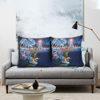 New Zealand Merry Christmas Pillow Cover Maori Tribal Pattern with Xmas Tui Bird LT03 - Polynesian Pride