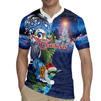 New Zealand Merry Christmas Rugby Jersey Maori Tribal Pattern with Xmas Tui Bird LT03 - Polynesian Pride