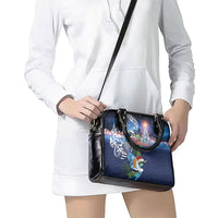New Zealand Merry Christmas Shoulder Handbag Maori Tribal Pattern with Xmas Tui Bird LT03 - Polynesian Pride
