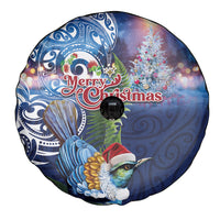 New Zealand Merry Christmas Spare Tire Cover Maori Tribal Pattern with Xmas Tui Bird LT03 - Polynesian Pride