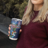 New Zealand Merry Christmas Tumbler Cup Maori Tribal Pattern with Xmas Tui Bird LT03 - Polynesian Pride