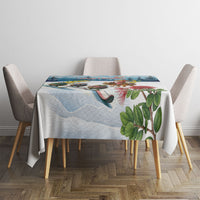 New Zealand and Australia Merry Christmas Tablecloth Kiwi Birds Skiing and Koala Santa Riding Kangaroo LT03 - Polynesian Pride