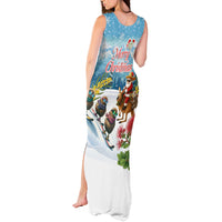 New Zealand and Australia Merry Christmas Tank Maxi Dress Kiwi Birds Skiing and Koala Santa Riding Kangaroo LT03 - Polynesian Pride