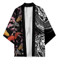 Hawaiian and Japanese Together Kimono Polynesian Triball Tattoo Koi Carps and Sakura - Polynesian Pride