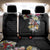 Hawaiian and Japanese Together Back Car Seat Cover Colorful Traditional Japanese Tattoo and Kakau Pattern Black Color