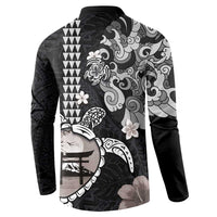 Hawaiian and Japanese Together Button Sweatshirt Japanese Culture and Turtle Kakau Tattoo Black Color LT03 - Polynesian Pride