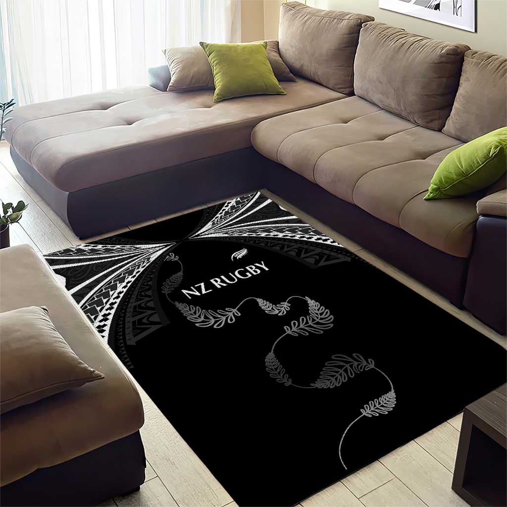 New Zealand Rugby Area Rug Aotearoa Armour Blacks Silver Ferns LT03 - Polynesian Pride