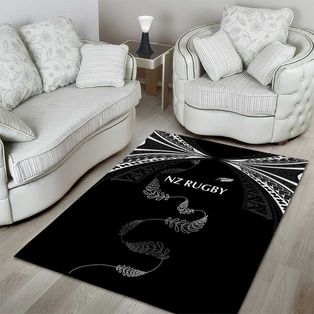 New Zealand Rugby Area Rug Aotearoa Armour Blacks Silver Ferns LT03 - Polynesian Pride