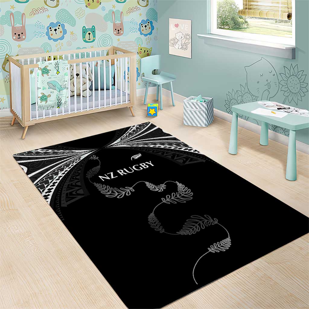 New Zealand Rugby Area Rug Aotearoa Armour Blacks Silver Ferns LT03 - Polynesian Pride