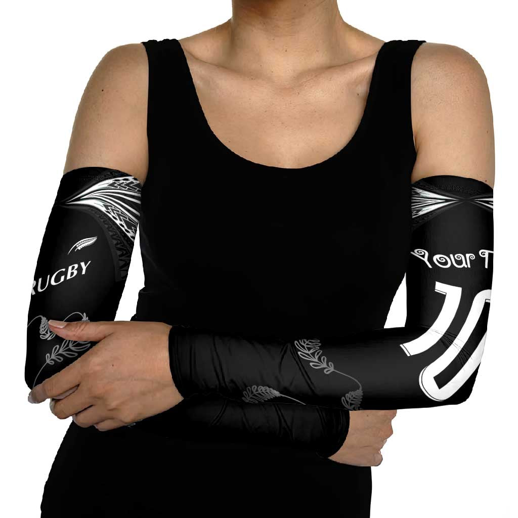 New Zealand Rugby Custom Arm Sleeves Aotearoa Armour Blacks Silver Ferns - Polynesian Pride