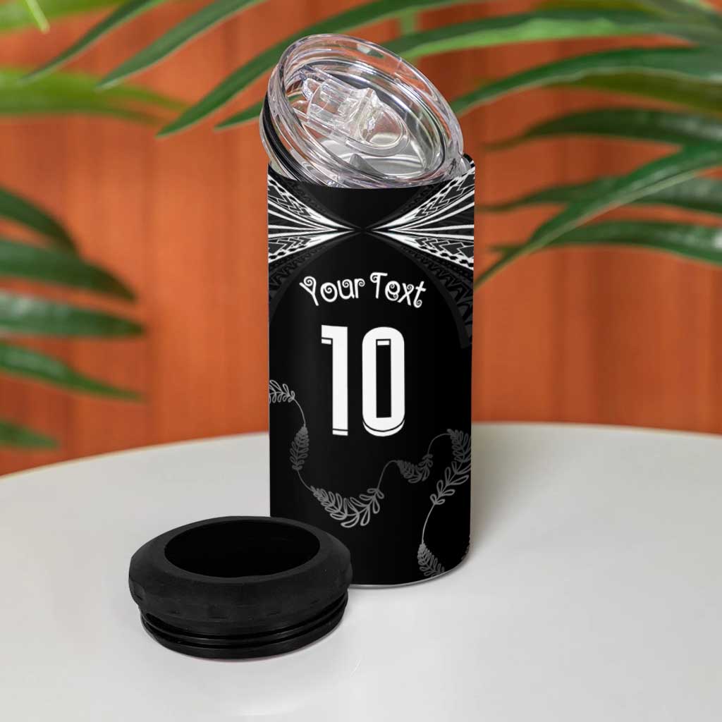 New Zealand Rugby Custom 4 in 1 Can Cooler Tumbler Aotearoa Armour Blacks Silver Ferns LT03 - Polynesian Pride