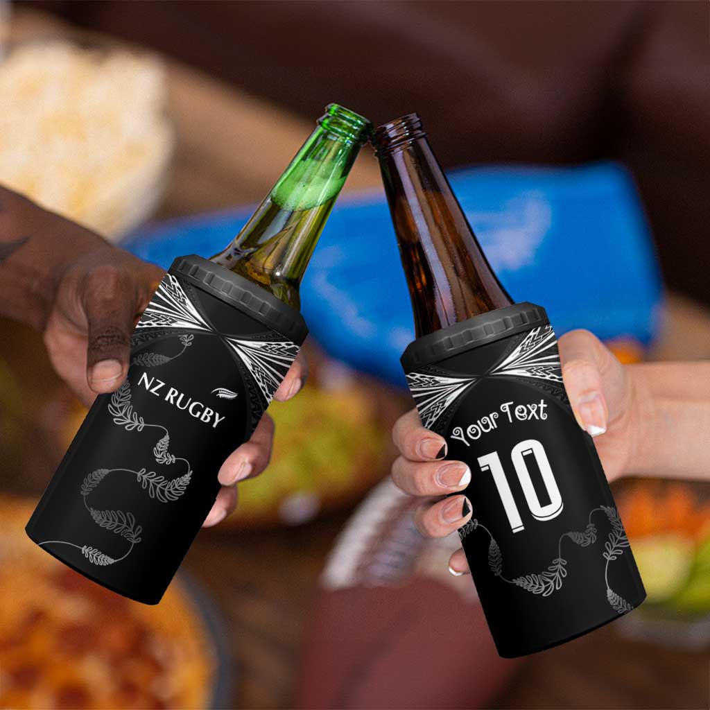 New Zealand Rugby Custom 4 in 1 Can Cooler Tumbler Aotearoa Armour Blacks Silver Ferns LT03 - Polynesian Pride