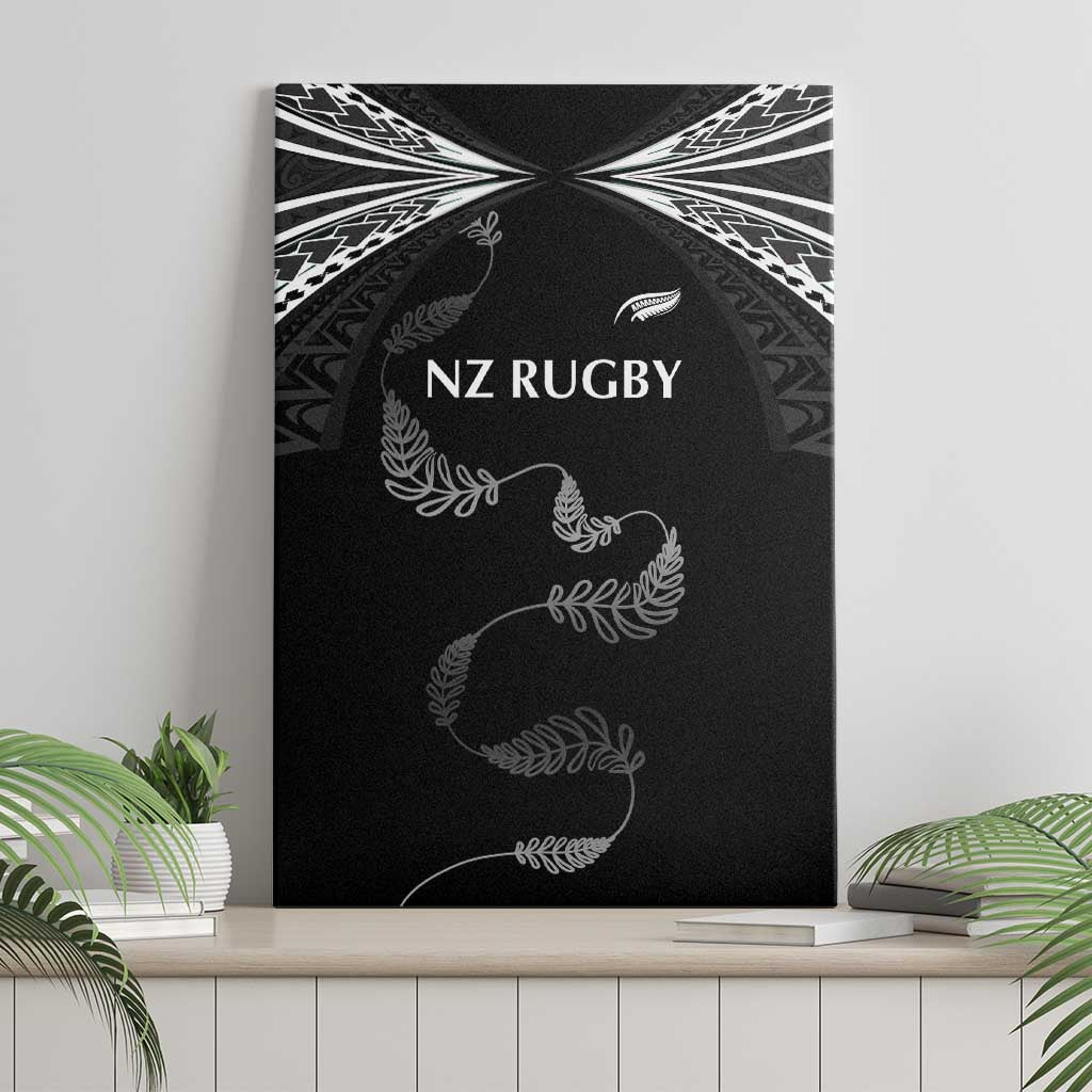 New Zealand Rugby Canvas Wall Art Aotearoa Armour Blacks Silver Ferns - Polynesian Pride