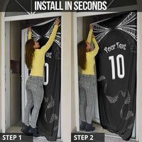New Zealand Rugby Custom Door Cover Aotearoa Armour Blacks Silver Ferns - Polynesian Pride